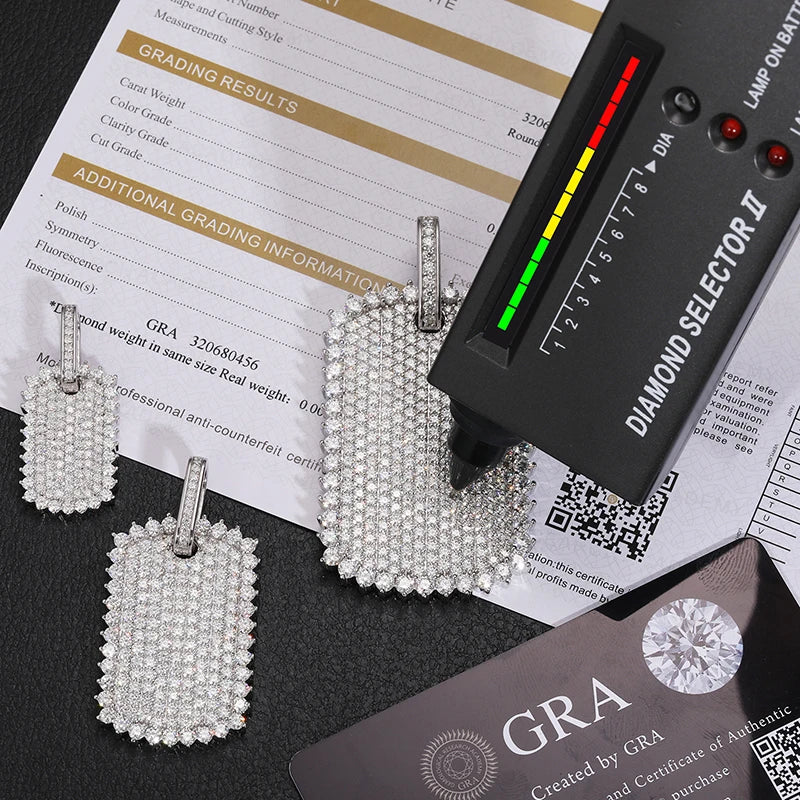 Moissanite Spike Tag Pendant