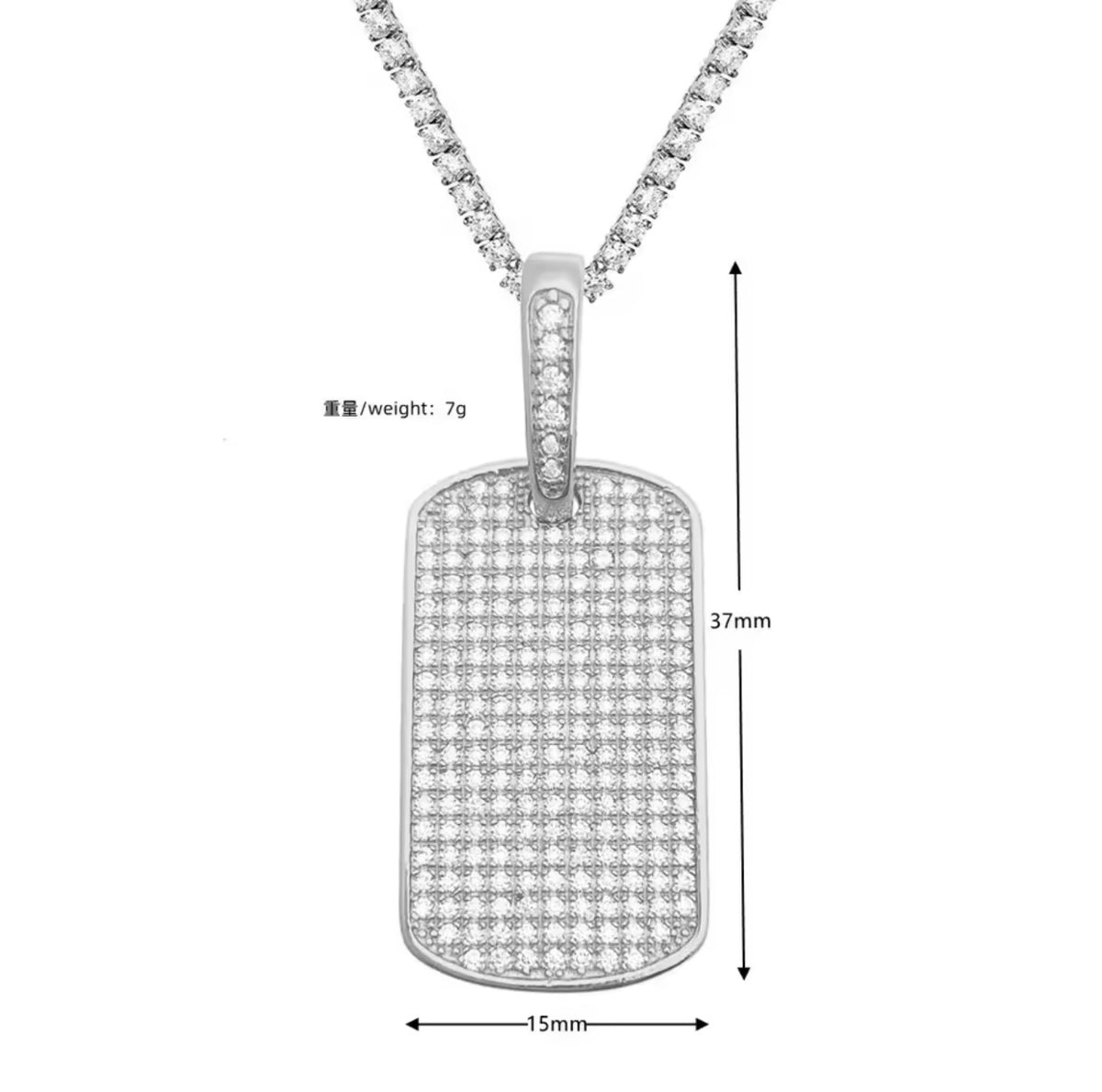 Dog Tag Pendant, 18K Gold-Plated