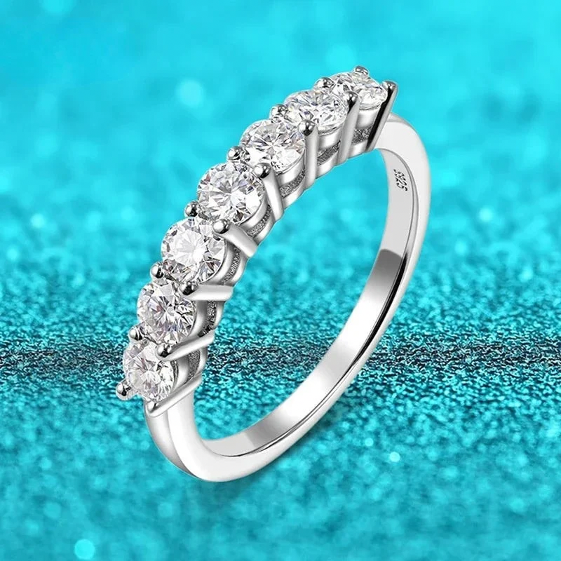 Seven-Stone Band Ring, 18k White Gold