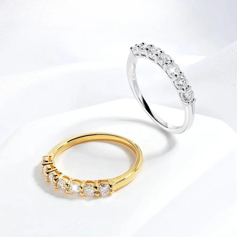 Seven-Stone Band Ring, 18k White Gold