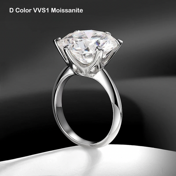 HUGE 10CT 14MM RING, 18K White-Gold Plated