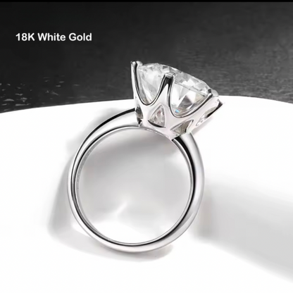 HUGE 10CT 14MM RING, 18K White-Gold Plated