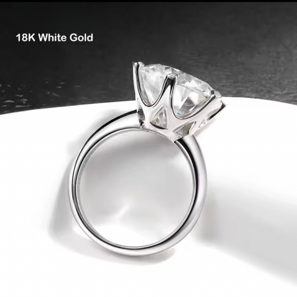 HUGE 10CT 14MM RING, 18K White-Gold Plated