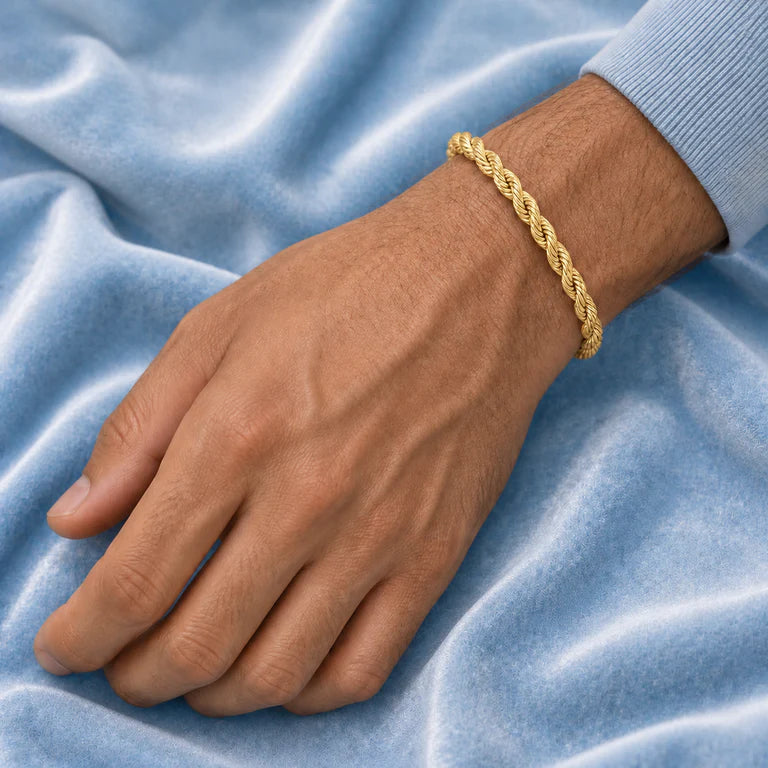 5MM ROPE BRACELET, 18K GOLD