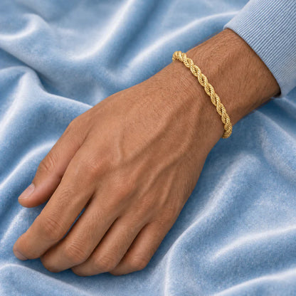 5MM ROPE BRACELET, 18K GOLD
