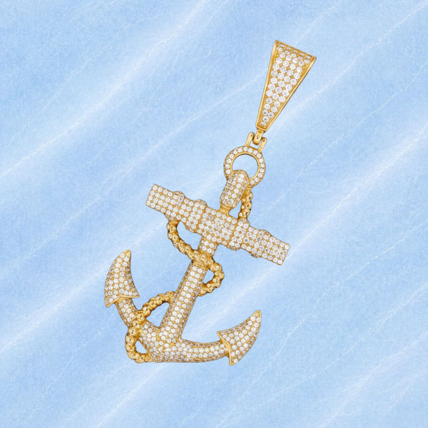 Moissanite Anchor Pendant