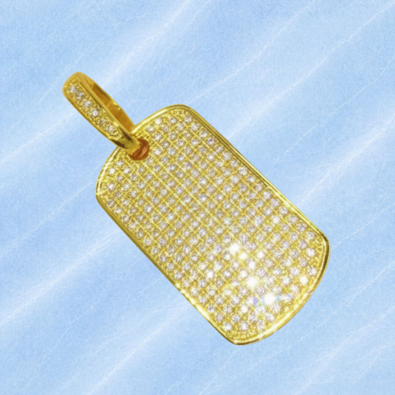 Dog Tag Pendant, 18K Gold-Plated