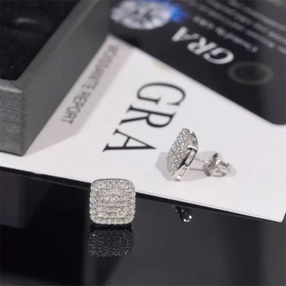 10MM BIG EARRINGS, 14K WHITE GOLD-PLATED
