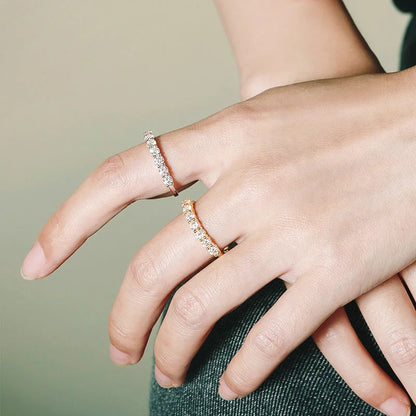 Seven-Stone Band Ring, 18k White Gold