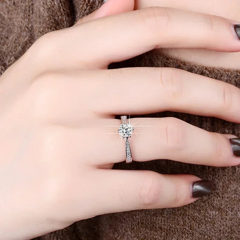 Round Wedding Ring 1ct White Gold-Plated