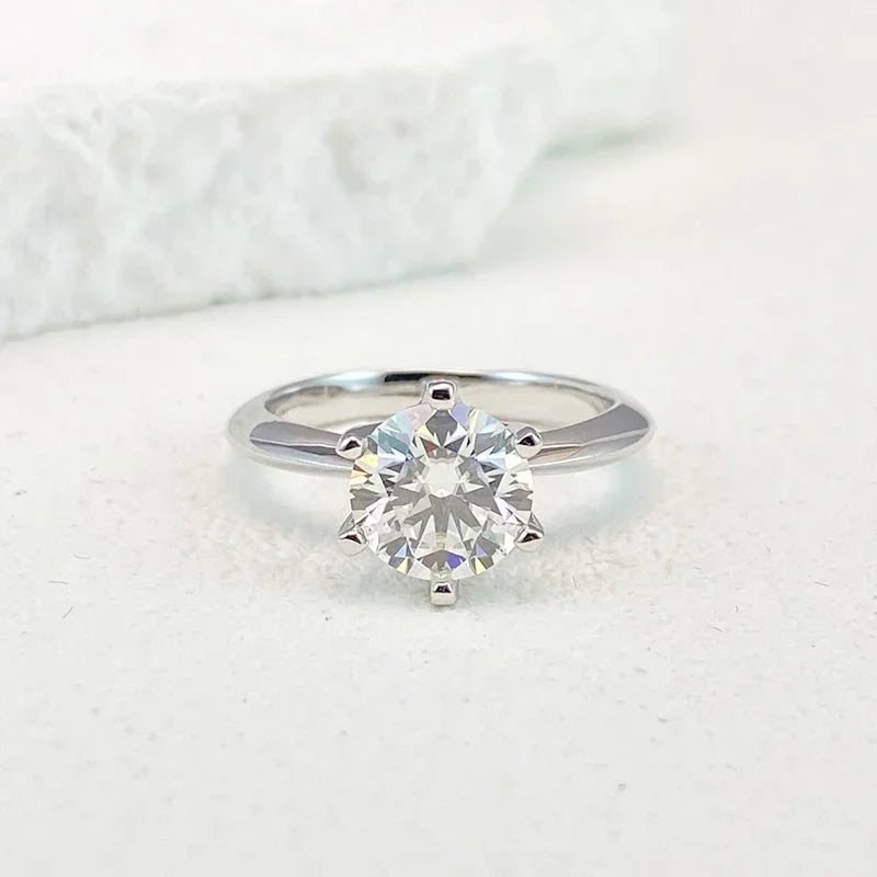 Plain Engagement White Gold-Plated Ring