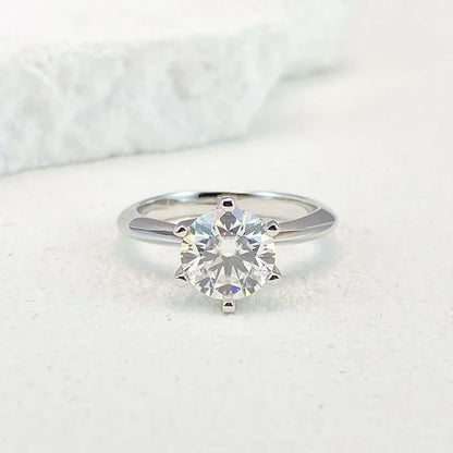 Plain Engagement White Gold-Plated Ring