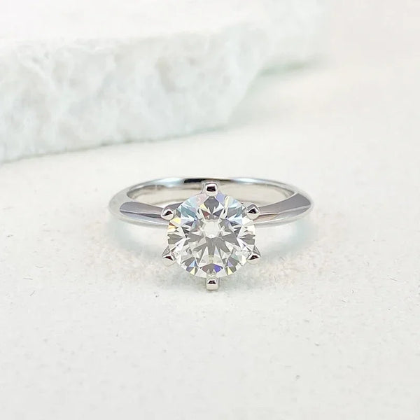 Plain Engagement White Gold-Plated Ring