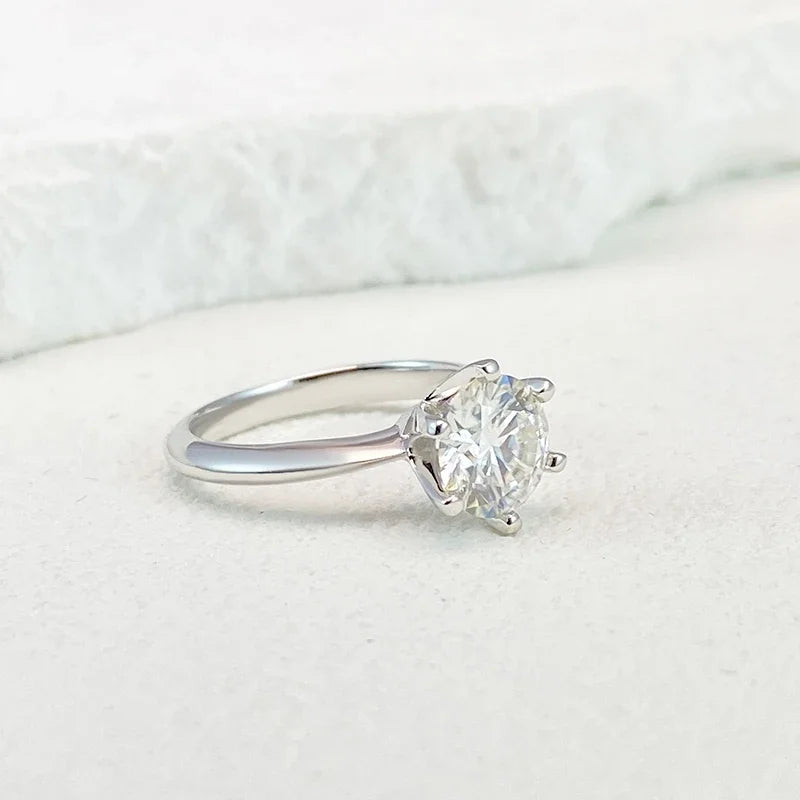 Plain Engagement White Gold-Plated Ring