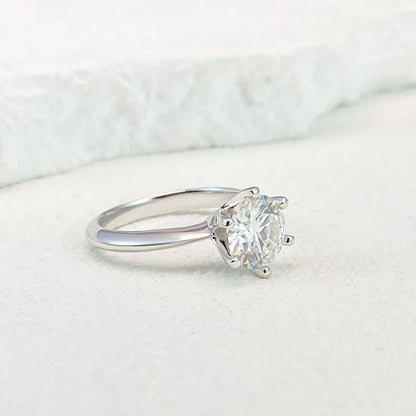 Plain Engagement White Gold-Plated Ring