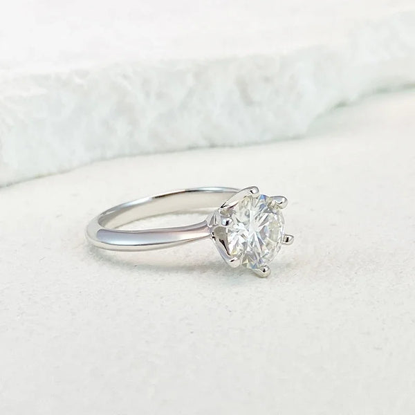 Plain Engagement White Gold-Plated Ring