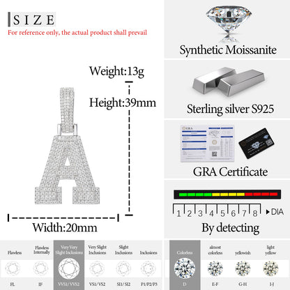 Moissanite Letter Pendant