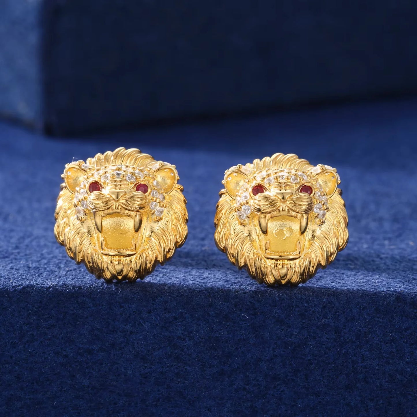 Lion Head Stud Earrings