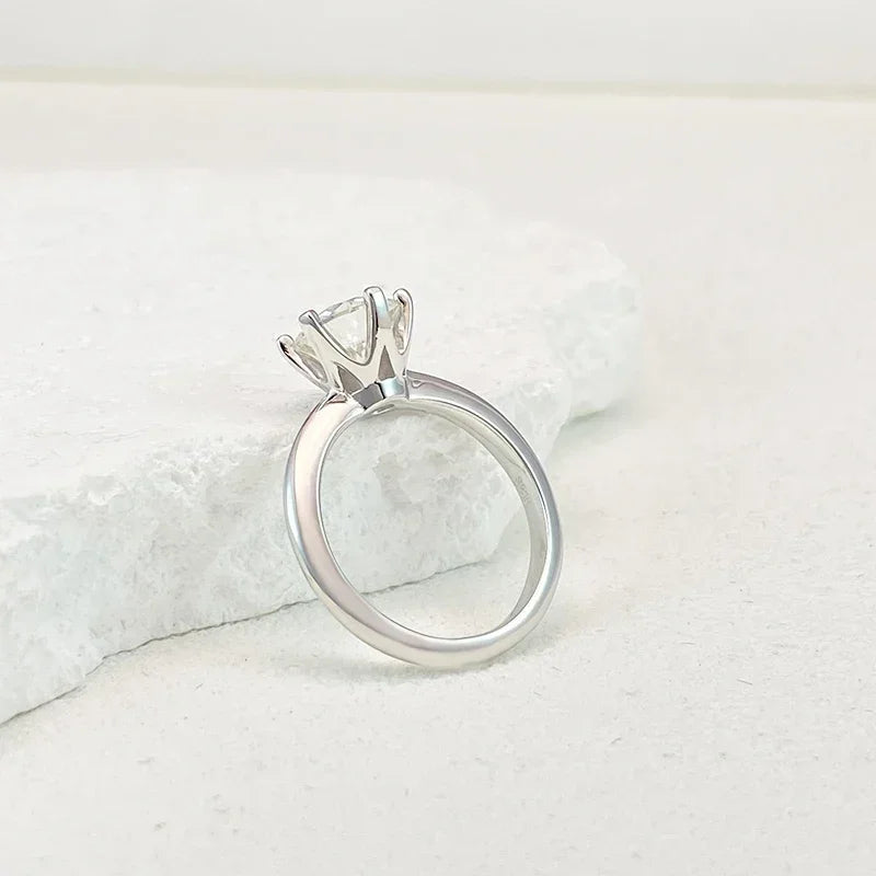 Plain Engagement White Gold-Plated Ring