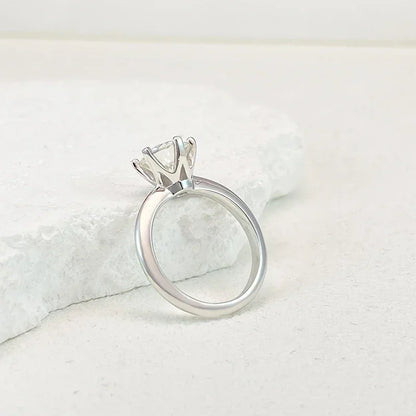 Plain Engagement White Gold-Plated Ring