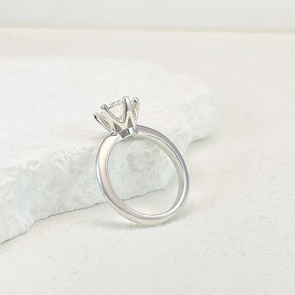 Plain Engagement White Gold-Plated Ring