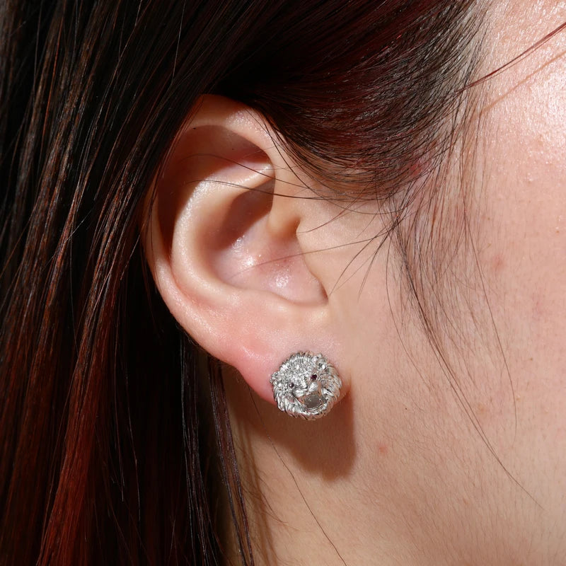 Lion Head Stud Earrings