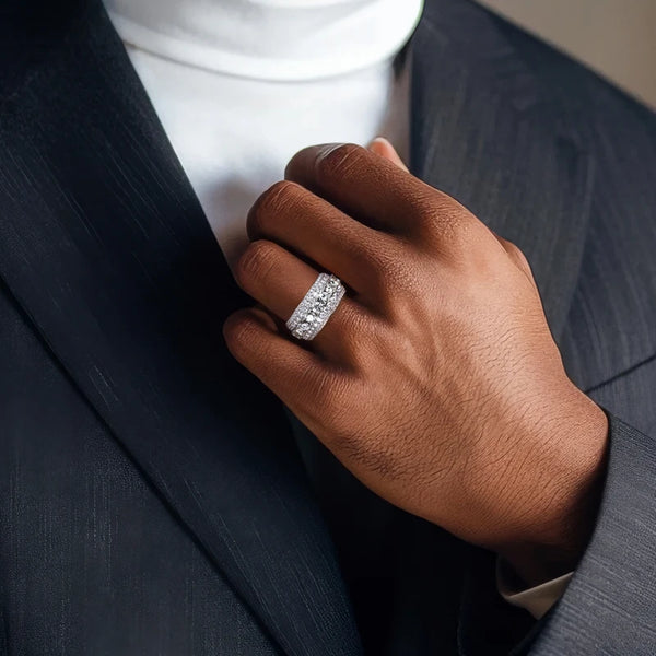 MOISSANITE ICED-OUT RING