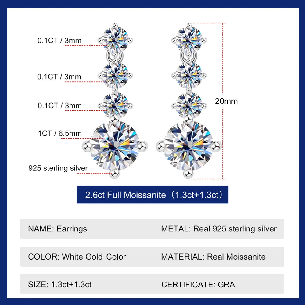Long Tassel Earrings, 18K White Gold-Plated