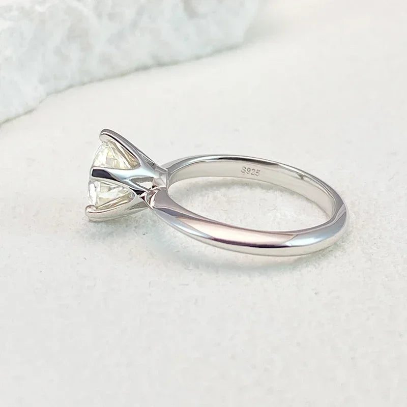 Plain Engagement White Gold-Plated Ring