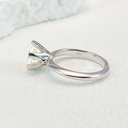 Plain Engagement White Gold-Plated Ring