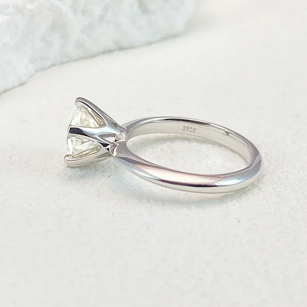 Plain Engagement White Gold-Plated Ring