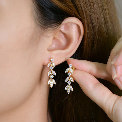 Leaf-Shape Stud Earrings