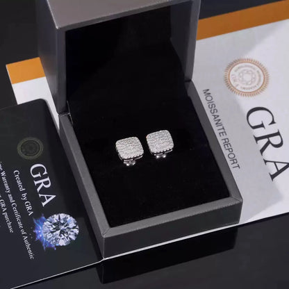 10MM BIG EARRINGS, 14K WHITE GOLD-PLATED