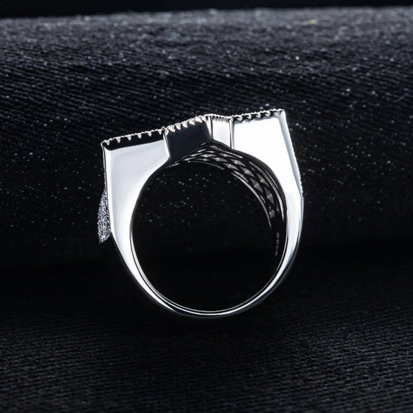 Moissanite Pentagram 14K White Gold-Plated Ring