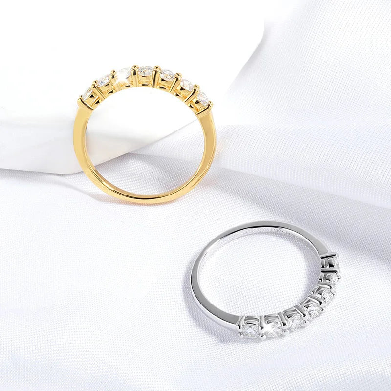 Seven-Stone Band Ring, 18k White Gold