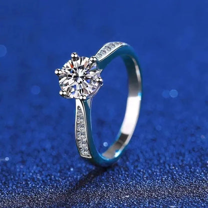 Round Wedding Ring 1ct White Gold-Plated