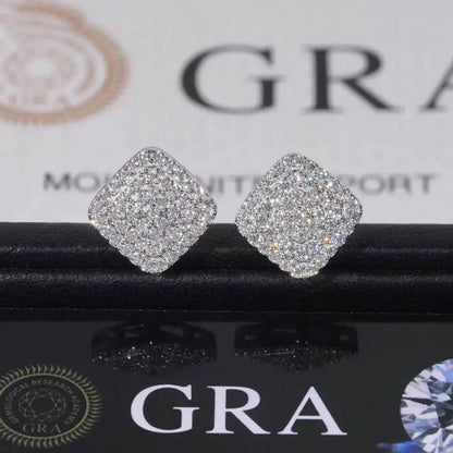 10MM BIG EARRINGS, 14K WHITE GOLD-PLATED
