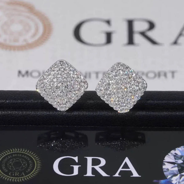 10MM BIG EARRINGS, 14K WHITE GOLD-PLATED