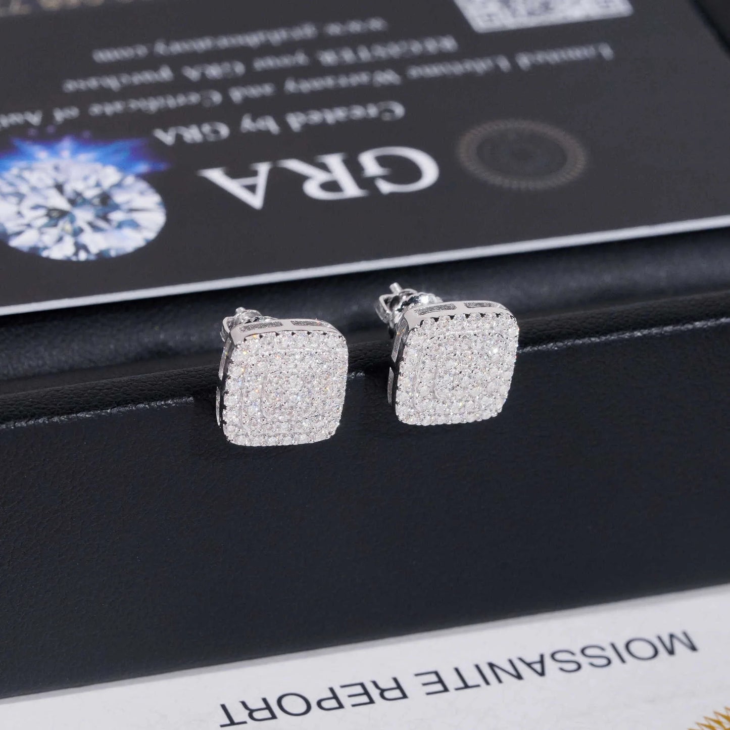 10MM BIG EARRINGS, 14K WHITE GOLD-PLATED