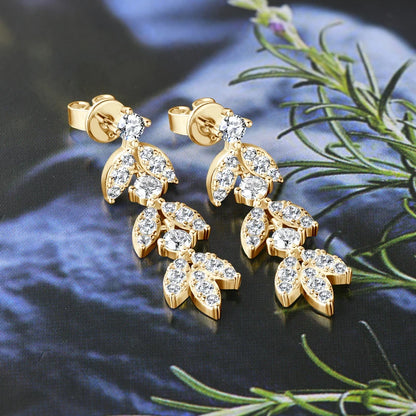 Leaf-Shape Stud Earrings
