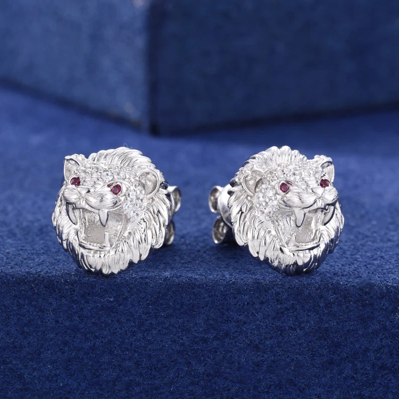 Lion Head Stud Earrings