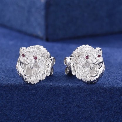 Lion Head Stud Earrings