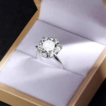 HUGE 10CT 14MM RING, 18K White-Gold Plated