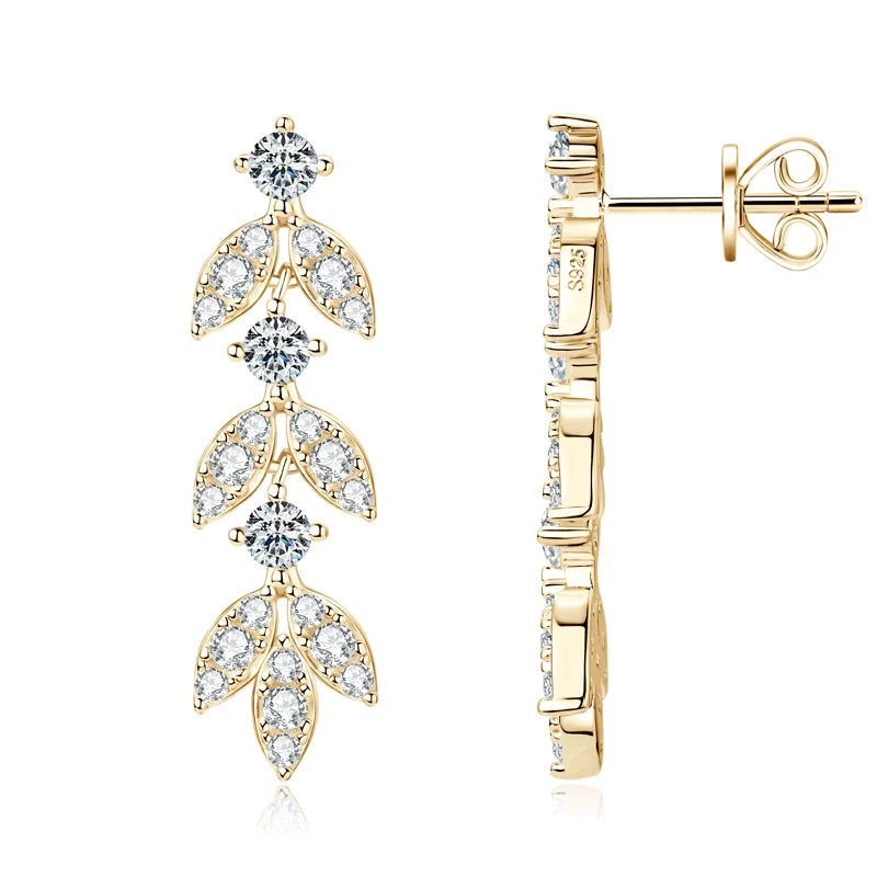 Leaf-Shape Stud Earrings