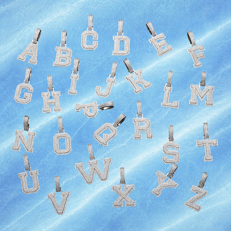 Moissanite Letter Pendant