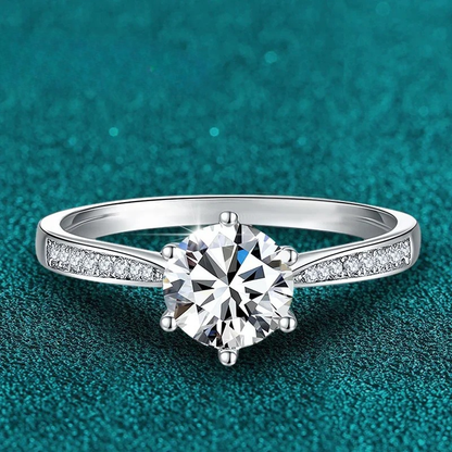 Round Wedding Ring 1ct White Gold-Plated