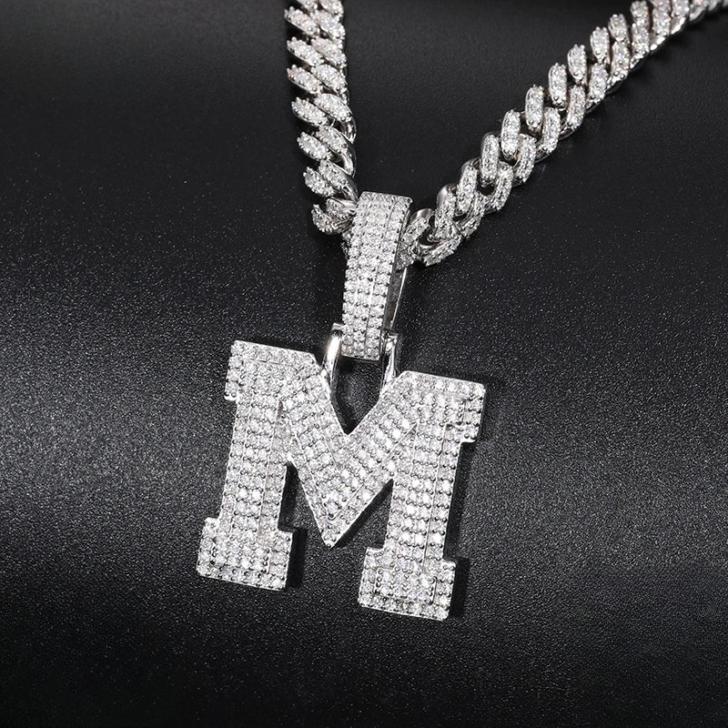 Moissanite Letter Pendant