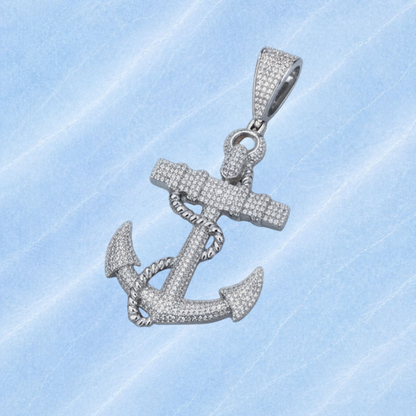 Moissanite Anchor Pendant