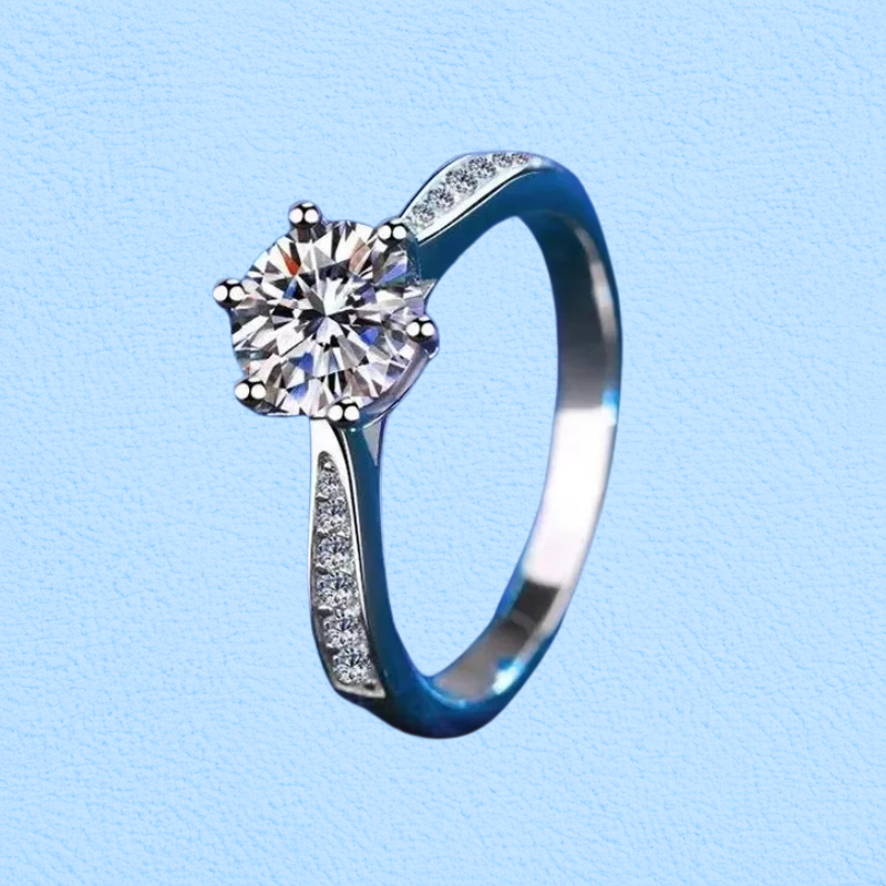 Round Wedding Ring 1ct White Gold-Plated