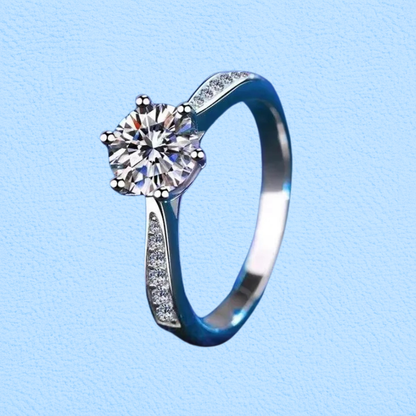 Round Wedding Ring 1ct White Gold-Plated